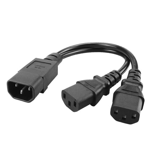 C14 c13 iec y splitter - c14, 2×c13