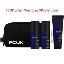 FCUK Washbag Gift Set Hair & Body Wash 250ml + Body Spray & Deodorant 200ml