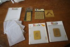 SIZZIX EMBOSSING FOLDERS 5X BRASS STENCILS =GLASS, LADYBIRD, FRUIT, SHOES,WORDS