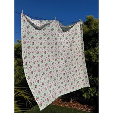 Vintage rosebud curtain panels - rosebud,