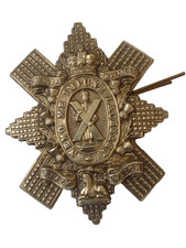 Original Victorian Royal Highlander Black Watch Cap Badge QVC White Metal Rare
