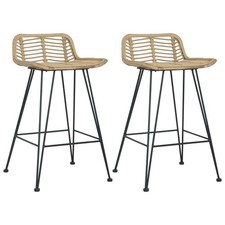 Bar Stools 2pc Natural Rattan