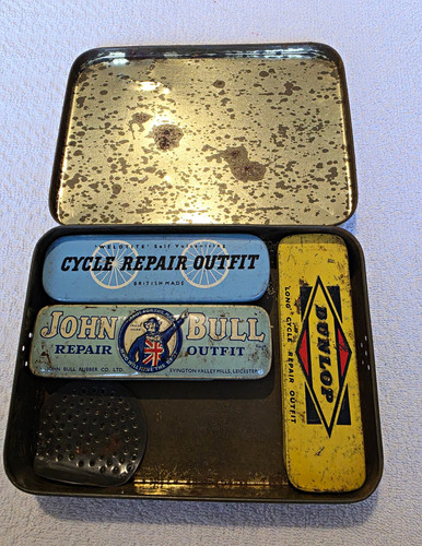 Vintage puncture repair tin - vintage,