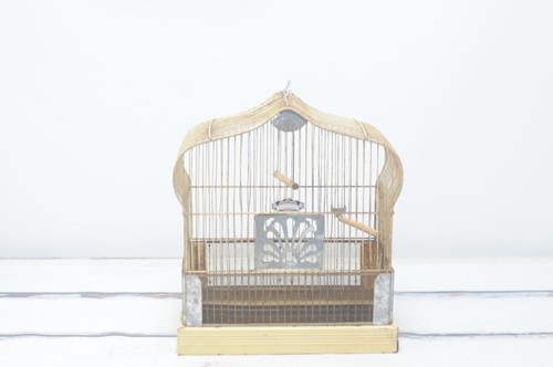 Bird cage vintage crown - vintage, red