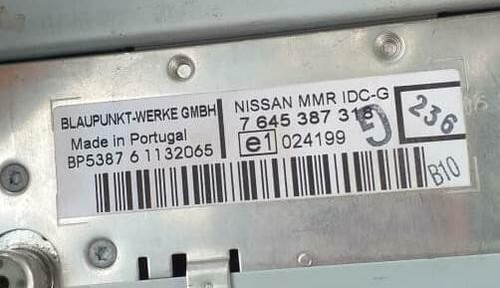 Nissan micra radio - code, k12