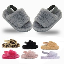 Girls Furry Slippers Kids