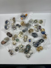 Joblot of 30 pairs of vintage clip on earrings, enamel, metal, crystal etc EB252