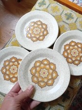 Vintage Royal Worcester Palissy Kalabar Side Plate Set x4, MCM, Retro, Floral