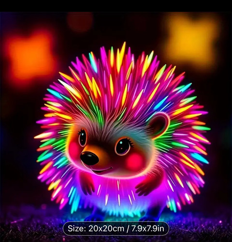 Neon hedgehog diamond - hedgehog,