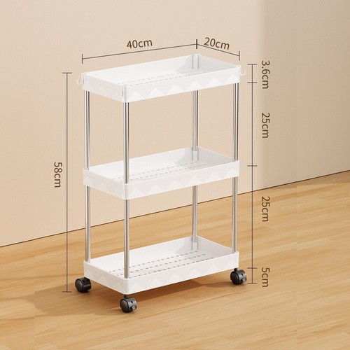 Slim tier rack trolley - slim, 3/4