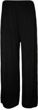 Ladies Womens Plus Size Plain Palazzo Trousers Baggy Wide Leg Flared Pants 8-26
