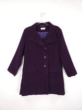 Toast Jacket Size 12 Purple Velvet Velour Feel Cotton Coat Off Centre Buttons