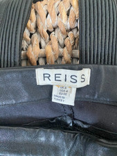 Reiss black real leather biker