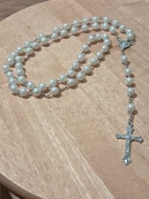 White Faux Pearl Rosary Beads