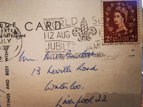 1957 postcard with postal - postcard,
