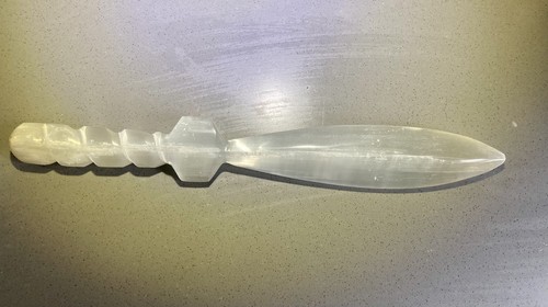 Selenite natural wand sword - selenite,
