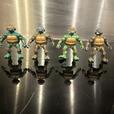 VINTAGE Teenage Mutant Ninja Turtles x4 Mini Action Figure Bundle Mirage 2002