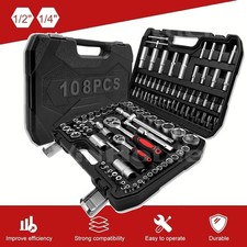 108PCS Sockets Set 1/4" & 1/2"