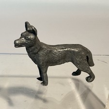 VINTAGE Pewter German Shepard Dog Figurine Puppy 1.5”