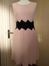 Women's Designer Laura Clement Pink And Black Party Cocktail Dress Size 10