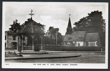 Postcard Ickenham nr Uxbridge Middlesex church St Giles village Pump RP
