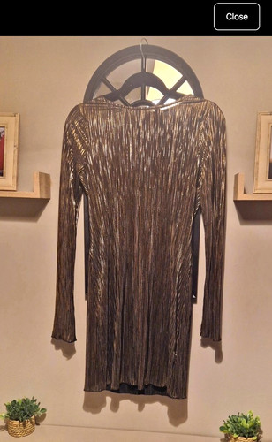 New look gold pleated neck - new,