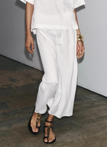 Zara white midi maxi skirt - midi,