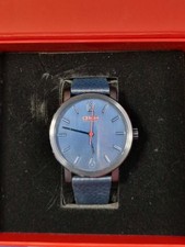 Mens Navy Leather Strap Hugo