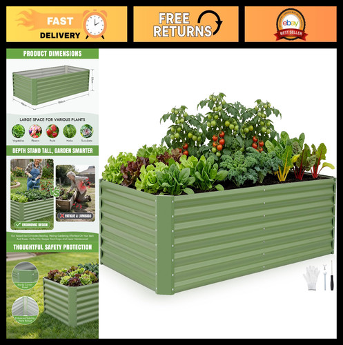 Galvanized metal raised garden - galvanized,