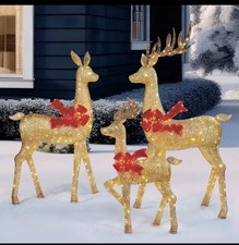 6ft Gold Deer Family Set of 3