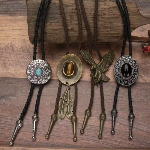 Bolo tie neck long neckline - bolo,
