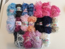 900G SIRDAR FUNKY FUR – MIXED LOT ODDS rare colours – WOOL YARN 4mm DK – EYELASH