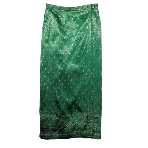 Thai silk wrap skirt emerald - thai,