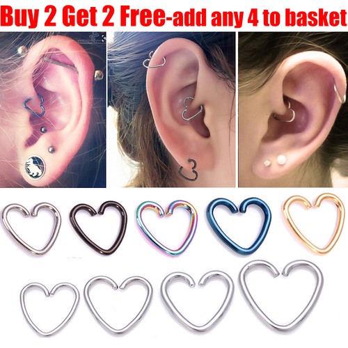 Surgical steel heart helix - surgical,
