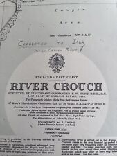 Vintage Marine Chart - Admiralty 3750 River Crouch
