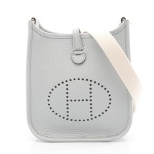 HERMES Evelyne TPM Amazon crossbody Bag W Taurillon Clemence blue pale GHW