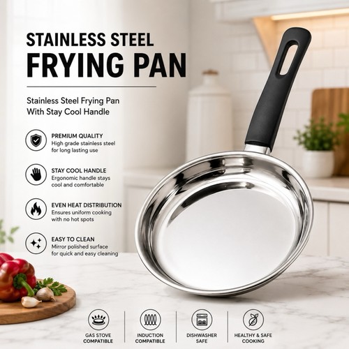 Stainless steel frying pan - frying,