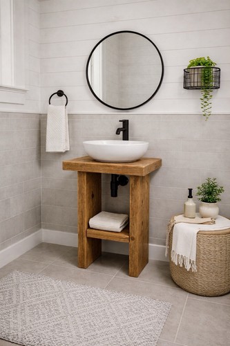 Farmhouse rustic vanity unit - farmhouse,