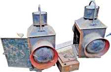 Vintage Large Metal Railway Lamps (two)