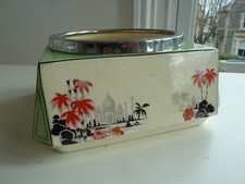 VINTAGE MIDWINTER BURSLEM PORCELON PLANT HOLDER CHROME RIM TAJ MAHAL LOVELY