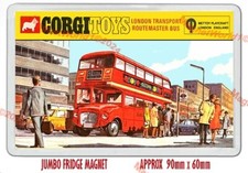 CORGI TOYS  NO 468   ROUTE MASTER BUS BOX ART NEW JUMBO FRIDGE MAGNET OR KEYRING