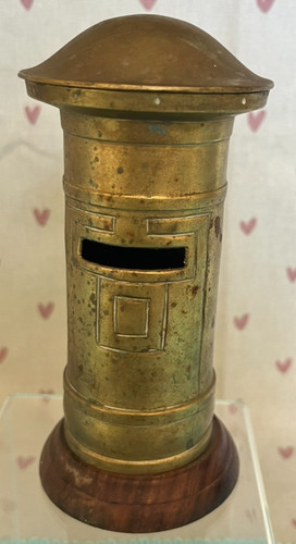 Vintage brass postbox - postbox, /