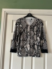 Karen Millen Size M Cardigan Womens Snake Print Lightweight Evening Knit Top