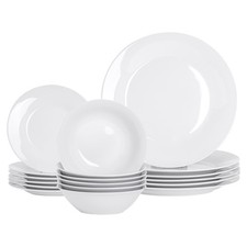 18pc White Porcelain Dinner