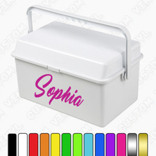 Baby changing box name sticker, personalised box name vinyl decal, various fonts