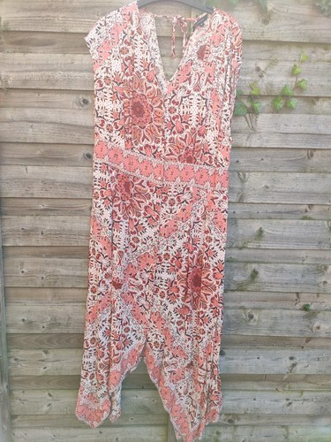 Coral floral dress size 14 - floral,