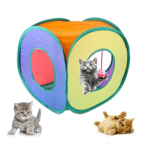 Cat tunnel square collapsible - tunnel,