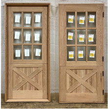 Solid white oak lumber square top door solid wood storybook DUTCH DOOR Glass