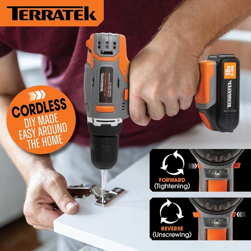 Terratek 18v cordless drill - terratek,