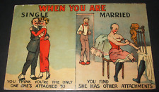 Old Comic SINGLE OR MARRIED LADY HAS FALSE LEG WIG PROSTHETIC ARM BALD HEAD